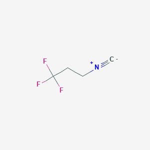 molecular formula C4H4F3N B13579995 1,1,1-Trifluoro-3-isocyanopropane 