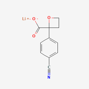 molecular formula C11H8LiNO3 B13580048 Lithium(1+)2-(4-cyanophenyl)oxetane-2-carboxylate 