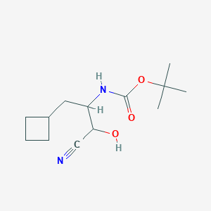 molecular formula C13H22N2O3 B135802 tert-Butyl (1-cyano-3-cyclobutyl-1-hydroxypropan-2-yl)carbamate CAS No. 394735-20-7