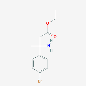 molecular formula C12H16BrNO2 B13580254 Ethyl 3-amino-3-(4-bromophenyl)butanoate 