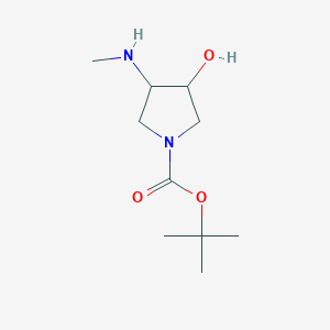 molecular formula C10H20N2O3 B1358033 Tert-butyl 3-hydroxy-4-(methylamino)pyrrolidine-1-carboxylate CAS No. 143588-01-6