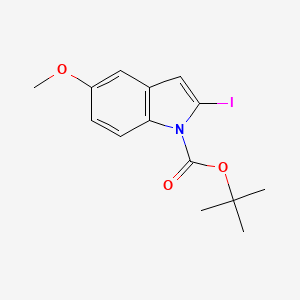 molecular formula C14H16INO3 B1358046 tert-Butyl 2-iodo-5-methoxy-1H-indole-1-carboxylate CAS No. 99275-48-6