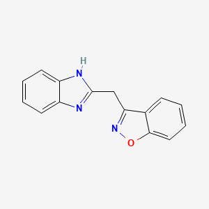 molecular formula C15H11N3O B1358053 3-((1H-benzo[d]imidazol-2-yl)methyl)benzo[d]isoxazole 