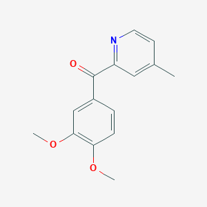 molecular formula C15H15NO3 B1358056 2-(3,4-Dimethoxybenzoyl)-4-methylpyridine CAS No. 39574-38-4