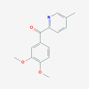 molecular formula C15H15NO3 B1358057 2-(3,4-Dimethoxybenzoyl)-5-methylpyridine CAS No. 39574-39-5