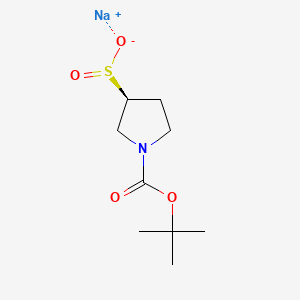 molecular formula C9H16NNaO4S B13580731 Sodium (S)-1-(tert-butoxycarbonyl)pyrrolidine-3-sulfinate 