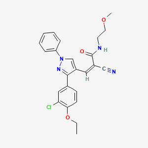 molecular formula C24H23ClN4O3 B13580771 (2Z)-3-[3-(3-chloro-4-ethoxyphenyl)-1-phenyl-1H-pyrazol-4-yl]-2-cyano-N-(2-methoxyethyl)prop-2-enamide 