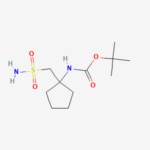 molecular formula C11H22N2O4S B13580810 tert-butylN-[1-(sulfamoylmethyl)cyclopentyl]carbamate 