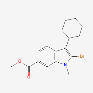 molecular formula C17H20BrNO2 B1358086 Methyl 2-bromo-3-cyclohexyl-1-methyl-1H-indole-6-carboxylate CAS No. 494799-22-3