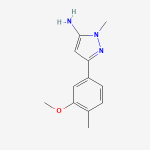 molecular formula C12H15N3O B13580945 3-(3-Methoxy-4-methylphenyl)-1-methyl-1h-pyrazol-5-amine 