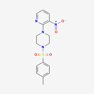molecular formula C16H18N4O4S B13581075 1-(4-Methylbenzenesulfonyl)-4-(3-nitropyridin-2-yl)piperazine 