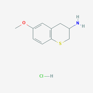 molecular formula C10H14ClNOS B1358114 6-Methoxythiochroman-3-amine hydrochloride CAS No. 1038770-94-3