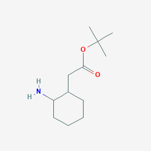 molecular formula C12H23NO2 B13581177 Tert-butyl 2-(2-aminocyclohexyl)acetate 