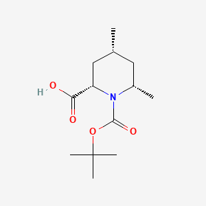molecular formula C13H23NO4 B13581258 1-[(Tert-butoxy)carbonyl]-4,6-dimethylpiperidine-2-carboxylicacid 