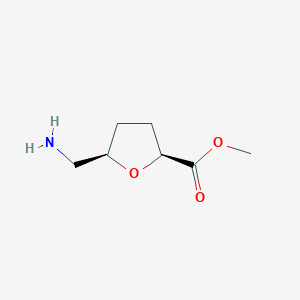 molecular formula C7H13NO3 B13581300 rac-methyl (2R,5S)-5-(aminomethyl)oxolane-2-carboxylate 