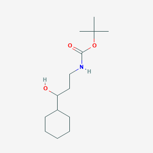 molecular formula C14H27NO3 B13581311 Tert-butyl 3-cyclohexyl-3-hydroxypropylcarbamate 