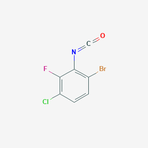 molecular formula C7H2BrClFNO B13581465 1-Bromo-4-chloro-3-fluoro-2-isocyanatobenzene 