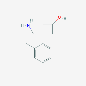 molecular formula C12H17NO B13581487 3-(Aminomethyl)-3-(o-tolyl)cyclobutan-1-ol 