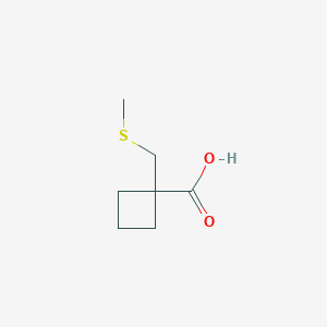molecular formula C7H12O2S B13581527 1-[(Methylsulfanyl)methyl]cyclobutane-1-carboxylic acid 