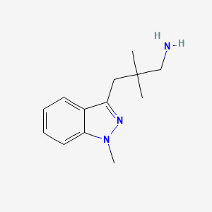 molecular formula C13H19N3 B13581543 2,2-Dimethyl-3-(1-methyl-1h-indazol-3-yl)propan-1-amine 