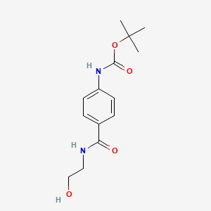 molecular formula C14H20N2O4 B13581572 tert-Butyl (4-((2-hydroxyethyl)carbamoyl)phenyl)carbamate 