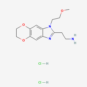 molecular formula C14H21Cl2N3O3 B13581589 2-[6-(2-Methoxyethyl)-10,13-dioxa-4,6-diazatricyclo[7.4.0.0,3,7]trideca-1(9),2,4,7-tetraen-5-yl]ethan-1-aminedihydrochloride 