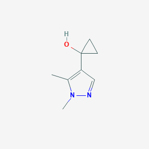 molecular formula C8H12N2O B13581599 1-(1,5-Dimethyl-1h-pyrazol-4-yl)cyclopropan-1-ol 