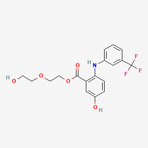 molecular formula C18H18F3NO5 B13581613 Benzoic acid, 5-hydroxy-2-((3-(trifluoromethyl)phenyl)amino)-, 2-(2-hydroxyethoxy)ethyl ester CAS No. 76874-96-9