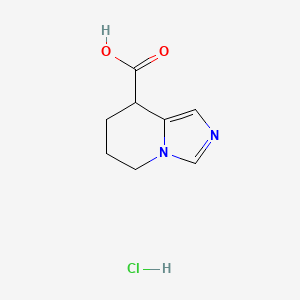 molecular formula C8H11ClN2O2 B13581637 5H,6H,7H,8H-imidazo[1,5-a]pyridine-8-carboxylicacidhydrochloride 