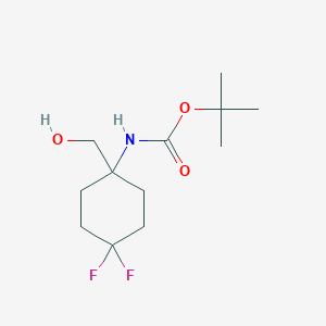molecular formula C12H21F2NO3 B13581643 Tert-butyl (4,4-difluoro-1-(hydroxymethyl)cyclohexyl)carbamate 