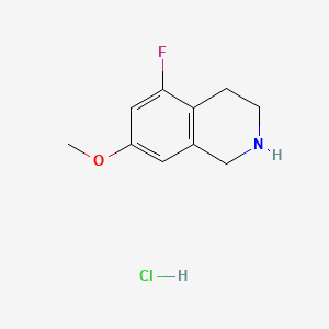 molecular formula C10H13ClFNO B13581649 5-Fluoro-7-methoxy-1,2,3,4-tetrahydroisoquinolinehydrochloride 