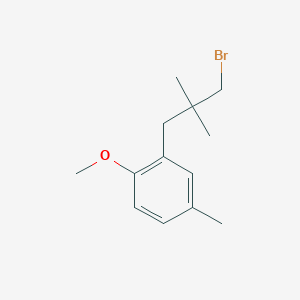 molecular formula C13H19BrO B13581653 2-(3-Bromo-2,2-dimethylpropyl)-1-methoxy-4-methylbenzene 