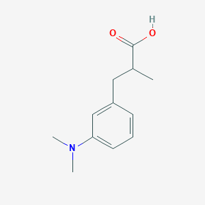 molecular formula C12H17NO2 B13581659 3-(3-(Dimethylamino)phenyl)-2-methylpropanoic acid 