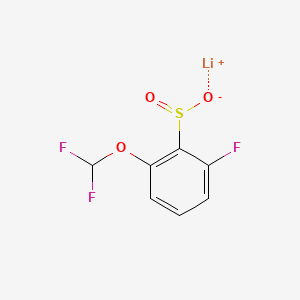 molecular formula C7H4F3LiO3S B13581670 Lithium(1+)2-(difluoromethoxy)-6-fluorobenzene-1-sulfinate 
