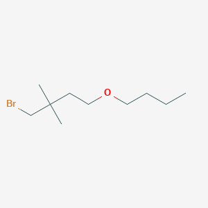 molecular formula C10H21BrO B13581672 1-Bromo-4-butoxy-2,2-dimethylbutane 