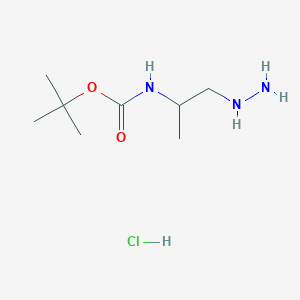 molecular formula C8H20ClN3O2 B13581689 tert-butyl N-(1-hydrazinylpropan-2-yl)carbamate hydrochloride 