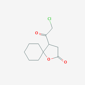 molecular formula C11H15ClO3 B135817 1-Oxaspiro[4.5]decan-2-one, 4-(chloroacetyl)-(9CI) CAS No. 137180-64-4