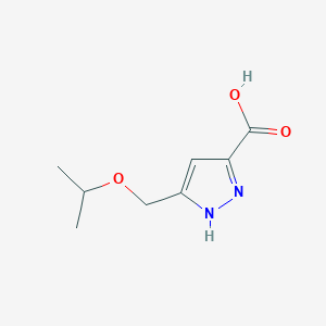 molecular formula C8H12N2O3 B13581714 5-Isopropoxymethyl-1H-pyrazole-3-carboxylic acid 