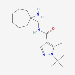 molecular formula C17H30N4O B13581715 N-[(1-aminocycloheptyl)methyl]-1-tert-butyl-5-methyl-1H-pyrazole-4-carboxamide 