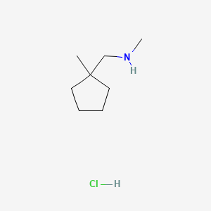 molecular formula C8H18ClN B13581744 Methyl[(1-methylcyclopentyl)methyl]aminehydrochloride 