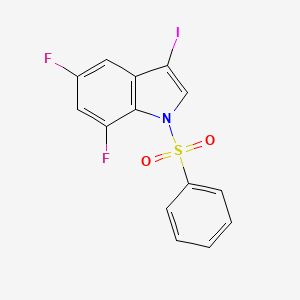 molecular formula C14H8F2INO2S B1358178 5,7-Difluoro-3-iodo-1-(phenylsulfonyl)-1H-indole CAS No. 500139-01-5
