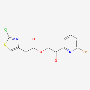 molecular formula C12H8BrClN2O3S B13581782 2-(6-Bromopyridin-2-yl)-2-oxoethyl2-(2-chloro-1,3-thiazol-4-yl)acetate 