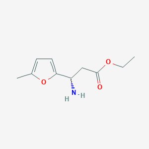 molecular formula C10H15NO3 B13581796 Ethyl (s)-3-amino-3-(5-methylfuran-2-yl)propanoate 
