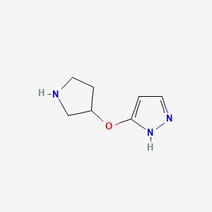 molecular formula C7H11N3O B13581806 3-(3-Pyrrolidinyloxy)-1H-pyrazole 