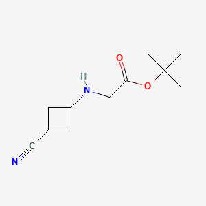 molecular formula C11H18N2O2 B13581815 tert-butyl2-[(3-cyanocyclobutyl)amino]acetate,Mixtureofdiastereomers CAS No. 2803861-56-3