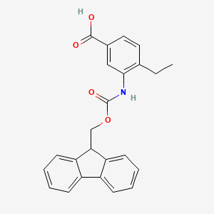 molecular formula C24H21NO4 B13581837 3-((((9H-Fluoren-9-yl)methoxy)carbonyl)amino)-4-ethylbenzoic acid 