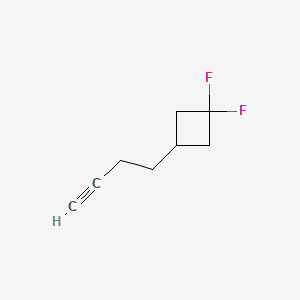 molecular formula C8H10F2 B13581843 3-(But-3-yn-1-yl)-1,1-difluorocyclobutane 