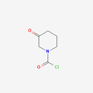 molecular formula C6H8ClNO2 B13581935 3-Oxopiperidine-1-carbonylchloride 