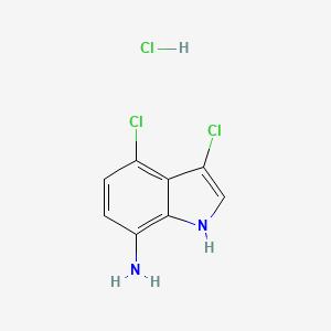 molecular formula C8H7Cl3N2 B13581984 3,4-dichloro-1H-indol-7-aminehydrochloride 