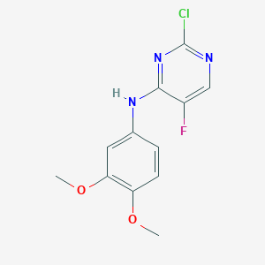 molecular formula C12H11ClFN3O2 B1358206 4-Pyrimidinamine, 2-chloro-N-(3,4-dimethoxyphenyl)-5-fluoro- 